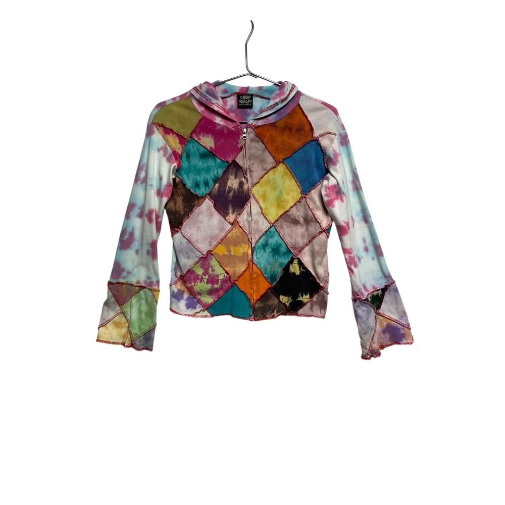 Shop Therapy Women's Patchwork Tie-Dye Zip-up Hoodie - Boho